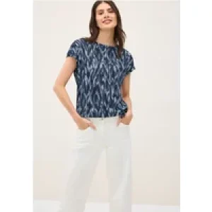 Cecil Dames Shirt met burn-out look in Blauw