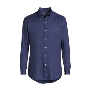 POLO Ralph Lauren linnen casual overhemd donkerblauw