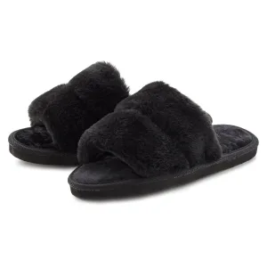 Vivance Slippers Pantoffel, pluche pantoffels, mule, open schoen,