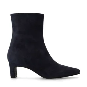 Manfield suède enkellaarzen donkerblauw