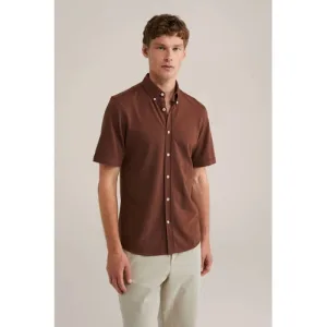 WE Fashion casual overhemd bruin