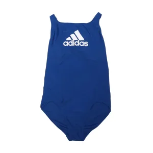 Girl’s adidas Junior Badge Of Sport Swimsuit in royal white