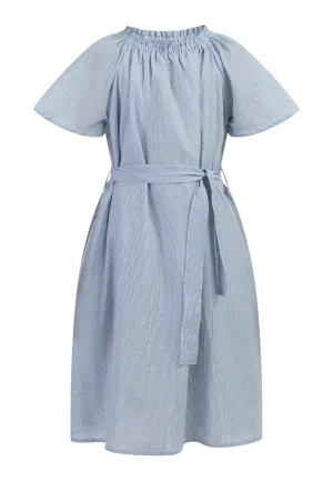 Dreimaster Zomerjurk Meisje Lichtblauwe dunne strepen