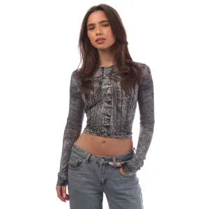 Diesel T-Clau-N1 Top in Grijs voor dames