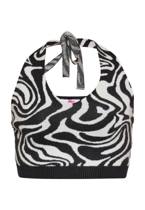 Mymo Kropp-Top Dames wol wit zwart