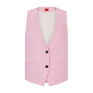 Hugo Amonalie Oversized-Fit Waistcoat voor dames in Roze