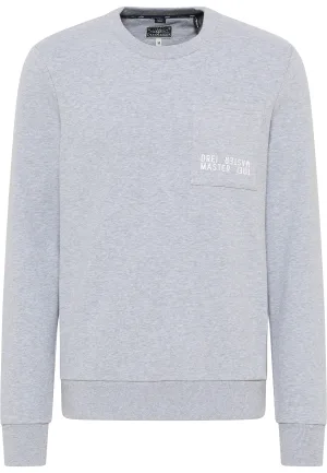 Dreimaster Sweatshirt met ronde hals Heren licht grijs melange