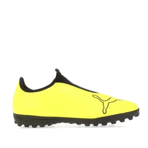 Boy’s Puma Junior Finesse Laceless Turf Football Boots in Yellow