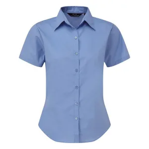 Premier Popeline blouse met korte mouwen / Gewoon werkoverhemd (Middenblauw)