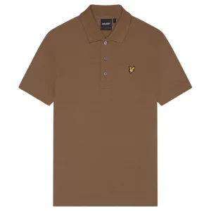 Lyle & Scott-logo op de borst Wild Nettle bruin poloshirt