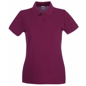 Fruit Of The Loom Vrouwen Dames-Fit Premium Poloshirt Met Korte Mouwen (Bordeaux)