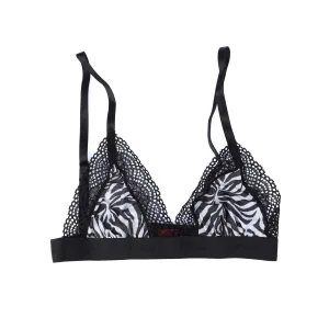 Dames Hugo Zebraprint Triangle BH zonder vulling in wit