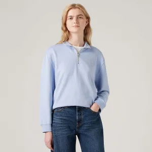 Dames Levis Everyday Sweatshirt met Kwartrits in Lichtblauw