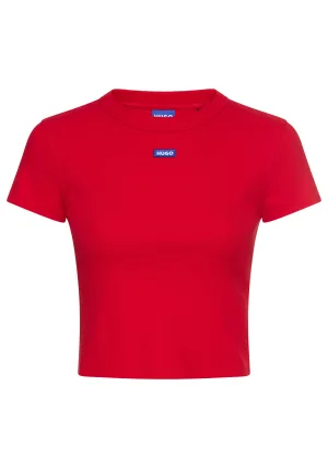 HUGO Blue T-shirt Baby Tee in verkorte lengte