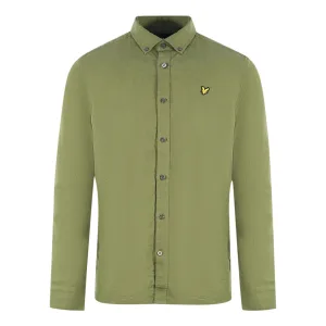 Lyle & Scott Slim Fit Green Long Sleeved Oxford Shirt