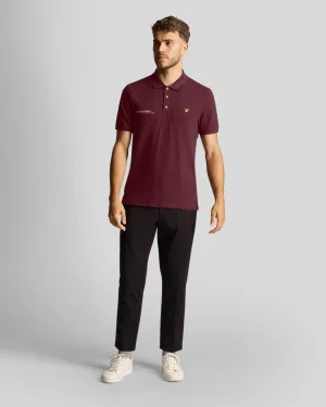 Men’s Lyle And Scott Co-Ordinate Print Plain Polo Shirt in Burgundy