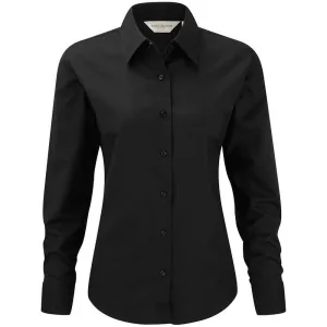 Russell Collectie Dames/Dames Lange Mouw Easy Care Oxford Shirt (Zwart)