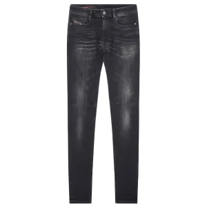 Diesel Sleenker vernietigde versterkte denim zwarte skinny jeans