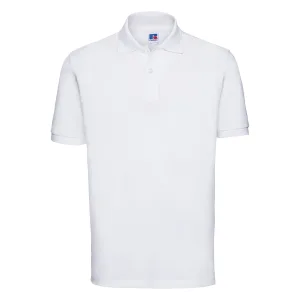 Russell Heren 100% Katoenen Korte Mouw Poloshirt (Wit)