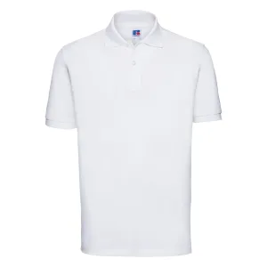 Russell Heren 100% Katoenen Korte Mouw Poloshirt (Wit)