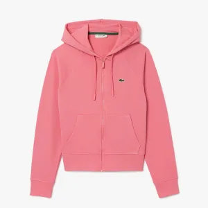 Dames Lacoste Fleece Zip-Up Hoodie in Roze