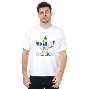 Men’s adidas Originals Unisex Pride Flag Fill T-Shirt in White