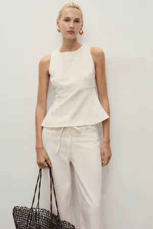 Mango denim top ecru