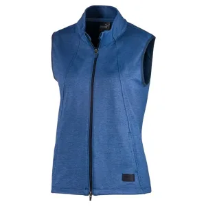 Puma Cloudspun Warm Up Vest Rits omhoog Blauw Dames Mouwloos 595852 02