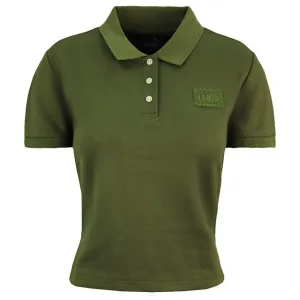 Puma x Rihanna Fenty Baby Polo Cropped Shirt Olive Womens Top 574286 01