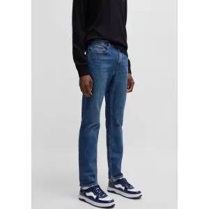 HUGO Blue Slim fit jeans Ash met stone-washed-finish