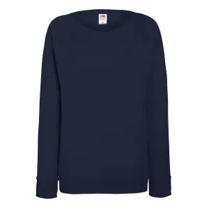 Fruit OF The Loom Dames Getailleerd lichtgewicht raglan sweatshirt (240 GSM) (Donker Marine)