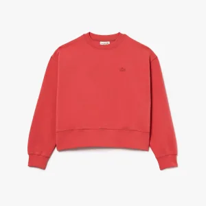 Dames Lacoste Oversized Katoenen Sweatshirt in Rood