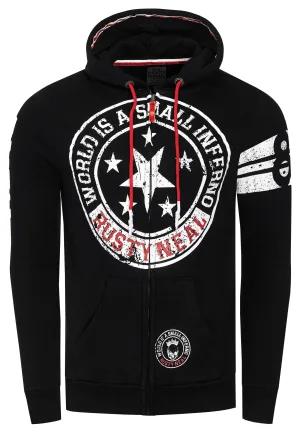 Sweatvest met prints aan de voorkant