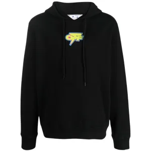 Gebroken witte zwarte slim-fit hoodie met Dedrade Thunder-logo