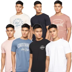 Men’s Crosshatch 7 Pack of Rapmoore T-Shirts in Multi colour