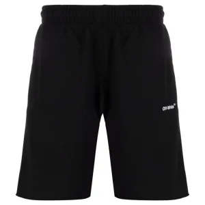 Gebroken witte Diag Helvetica Sweatshort Zwart