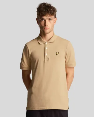 Men’s Lyle And Scott Plain Polo Shirt in Beige