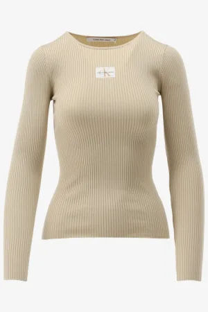 Calvin klein trui woven label tight sw, rae