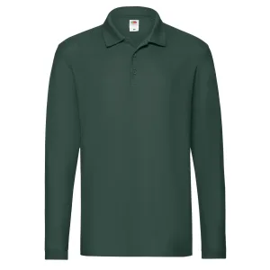 Fruit of the Loom Heren Premium poloshirt met lange mouwen (Bosgroen)