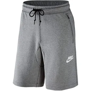 Nike Heren Fleece Shorts Grijs Met Zakken Met Rits