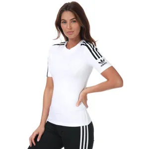 Women’s adidas Originals Tight T-Shirt in White Black