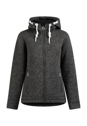 Dreimaster Gebreide fleece jas Dames grijs melange