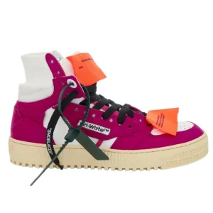 Gebroken witte Off Court 3.0 fuchsia hoge leren sneakers