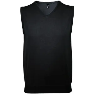 SOLS Unisex Heren Mouwloze V Hals Trui Vest (Zwart)