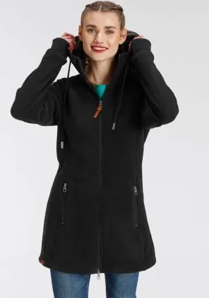 KangaROOS Fleecejack figuurvolgende snit, met capuchon, met 2-weg rits