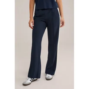 WE Fashion straight regular waist broek donkerblauw