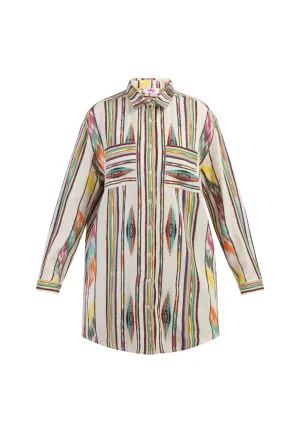 Mymo Overhemd blouse jurk Dames Veelkleurig Inca-patroon