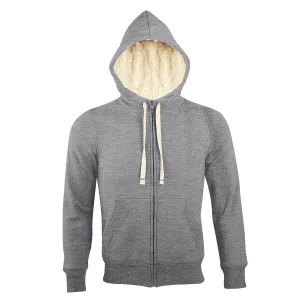 SOLS Sherpa Unisex Zip-Up Hooded Sweatshirt / Hoodie (Grijze Mergel)
