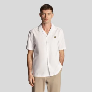 Herenhemd Lyle And Scott Katoen Popeline Resort in Wit