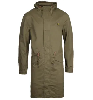 Lyle & Scott Lichen groene fishtail parka jas